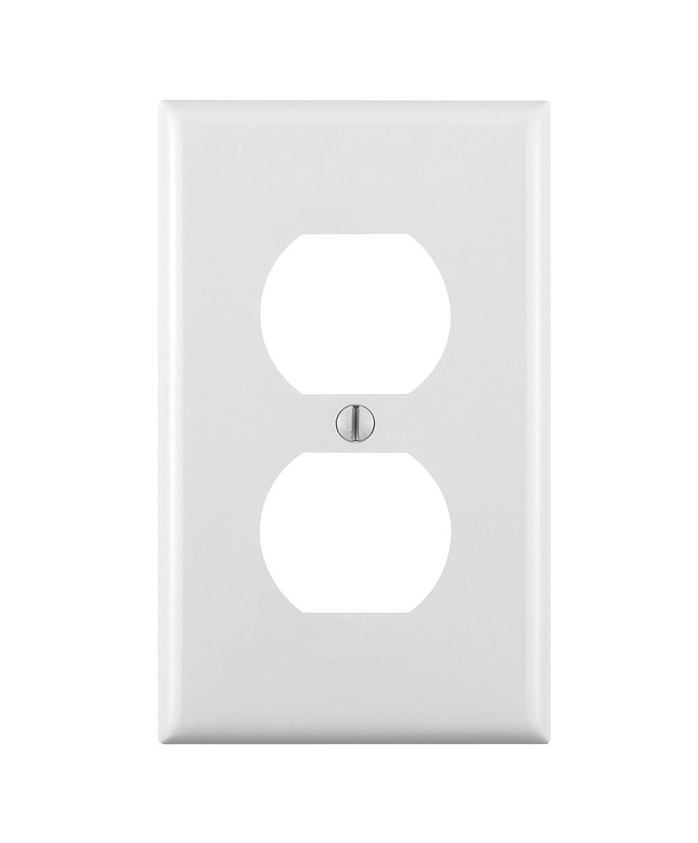 Leviton 1-Gang Duplex Wallplate White Thermoplastic Nylon 1 Pack 80703-W