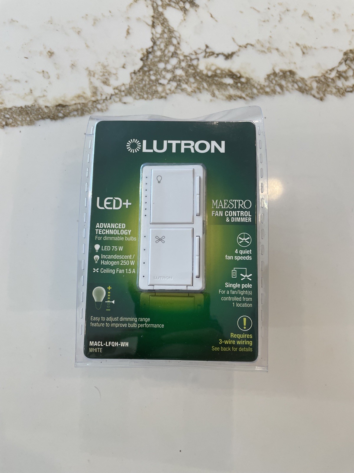 Lutron Maestro Fan Control and Light Dimmer LED+