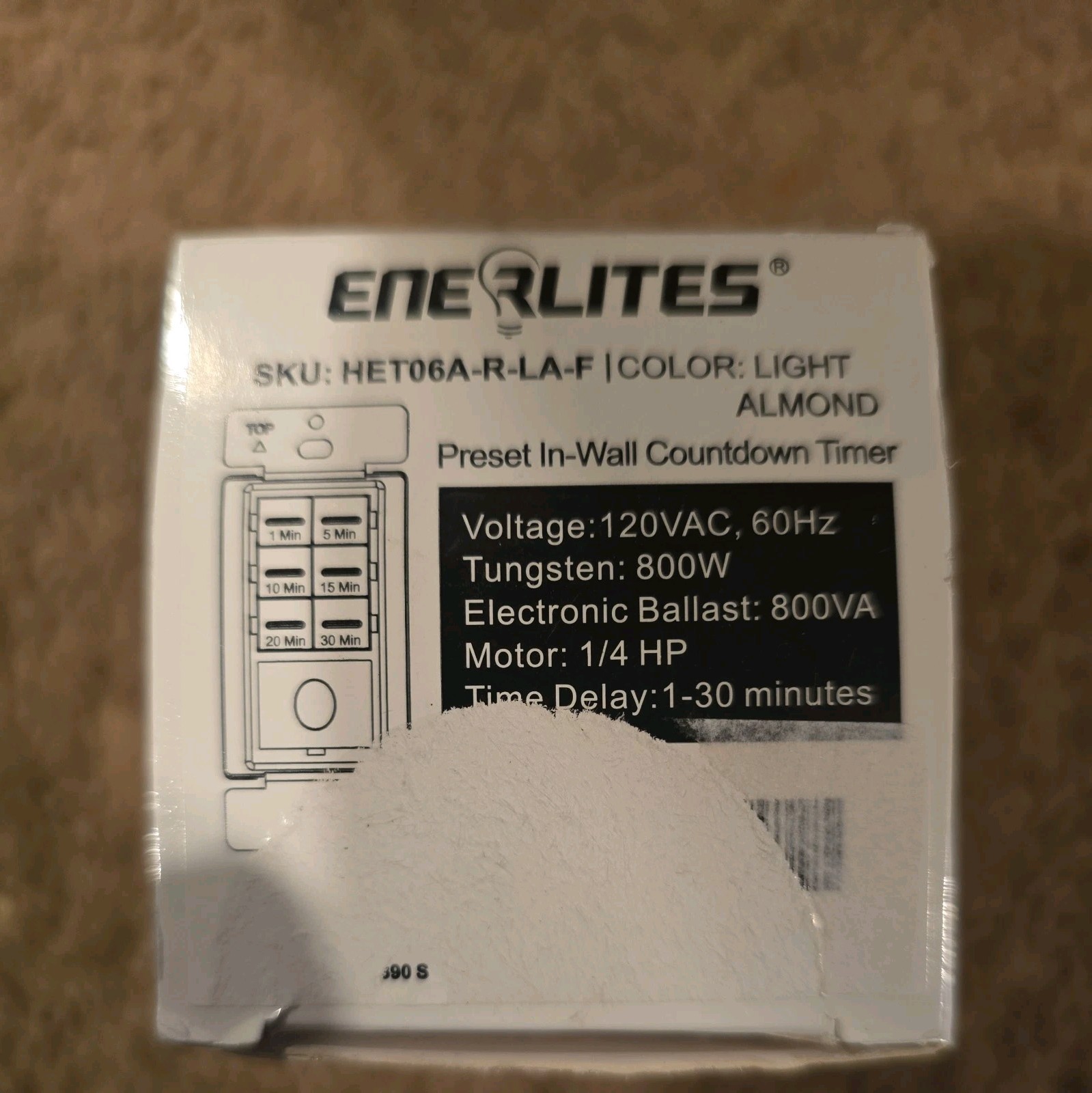 ENERLITES 3 Speed in Wall Ceiling Fan Control, Slide Switch, 120VAC, 2.5A,Single