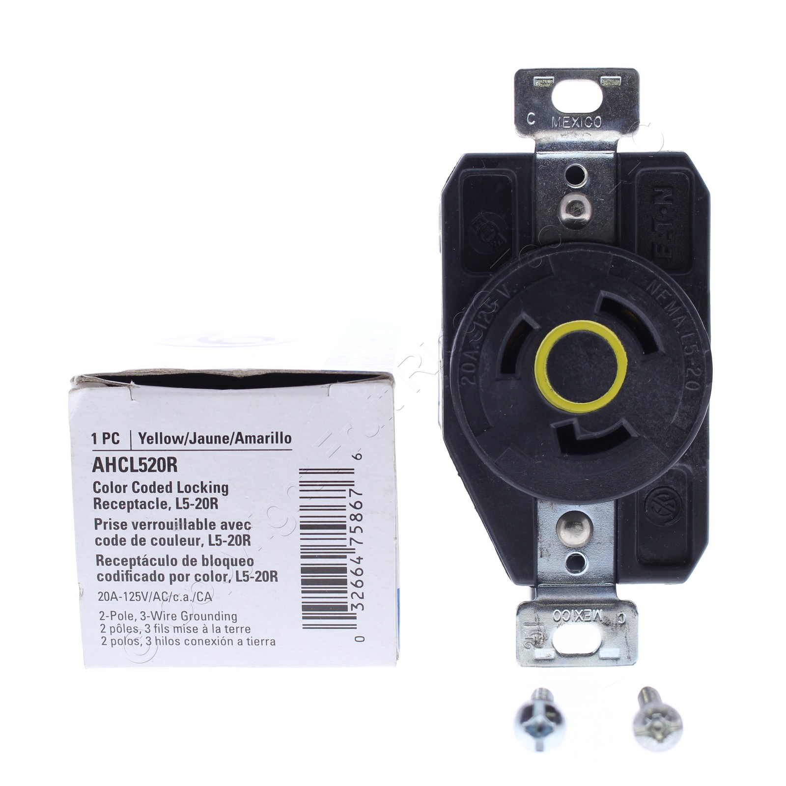 Eaton Arrow Hart Turn Locking Receptacle Twist Outlet 5-20R 20A 125V AHCL520R