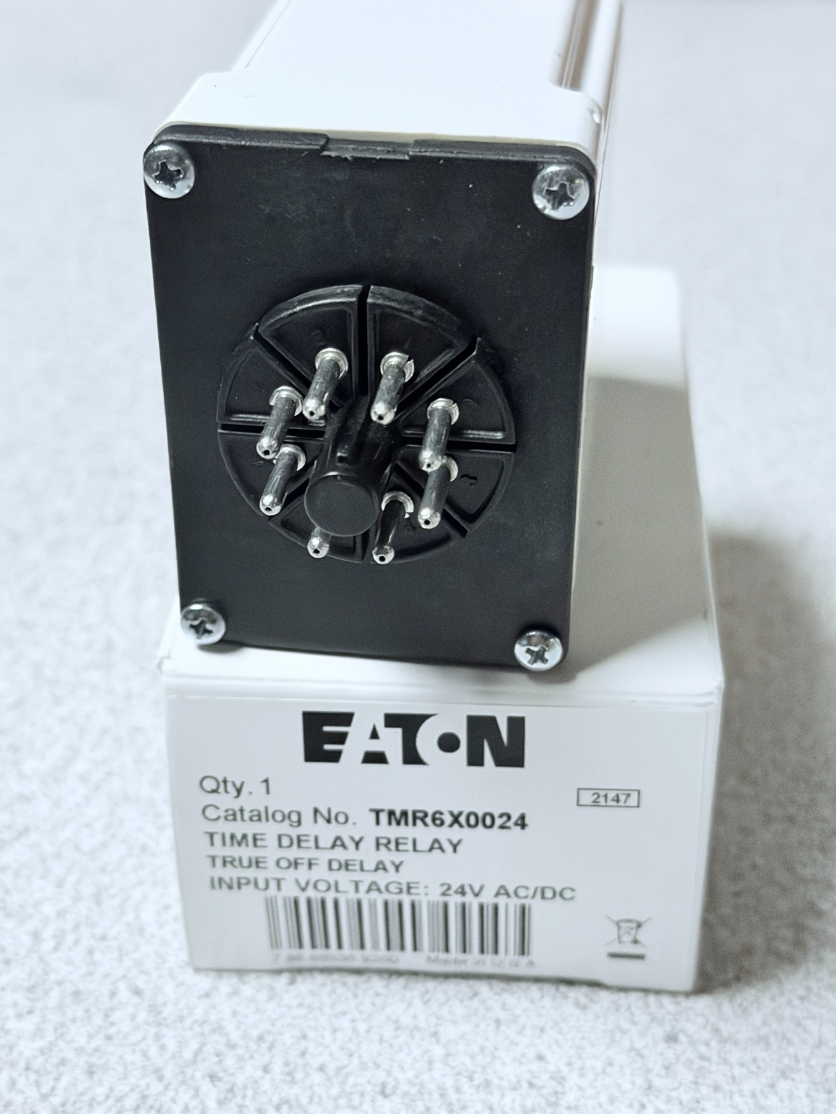 NEW Eaton TMR6X0024 Time Delay Relay True Off 24V AC/DC 8 Pin Octal DPDT