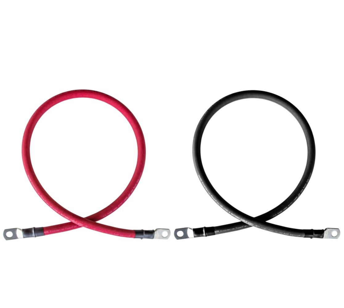 Battery Inverter Cables 2/0 AWG for Solar RV Car Boat 7 feet with 3/8″ Lugs