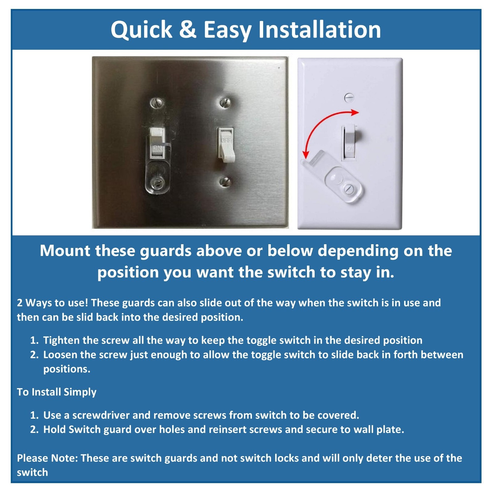 Clear Toggle Switch Cover Guard – Multipack Bulk Help Keeps Light Switch ON/Off