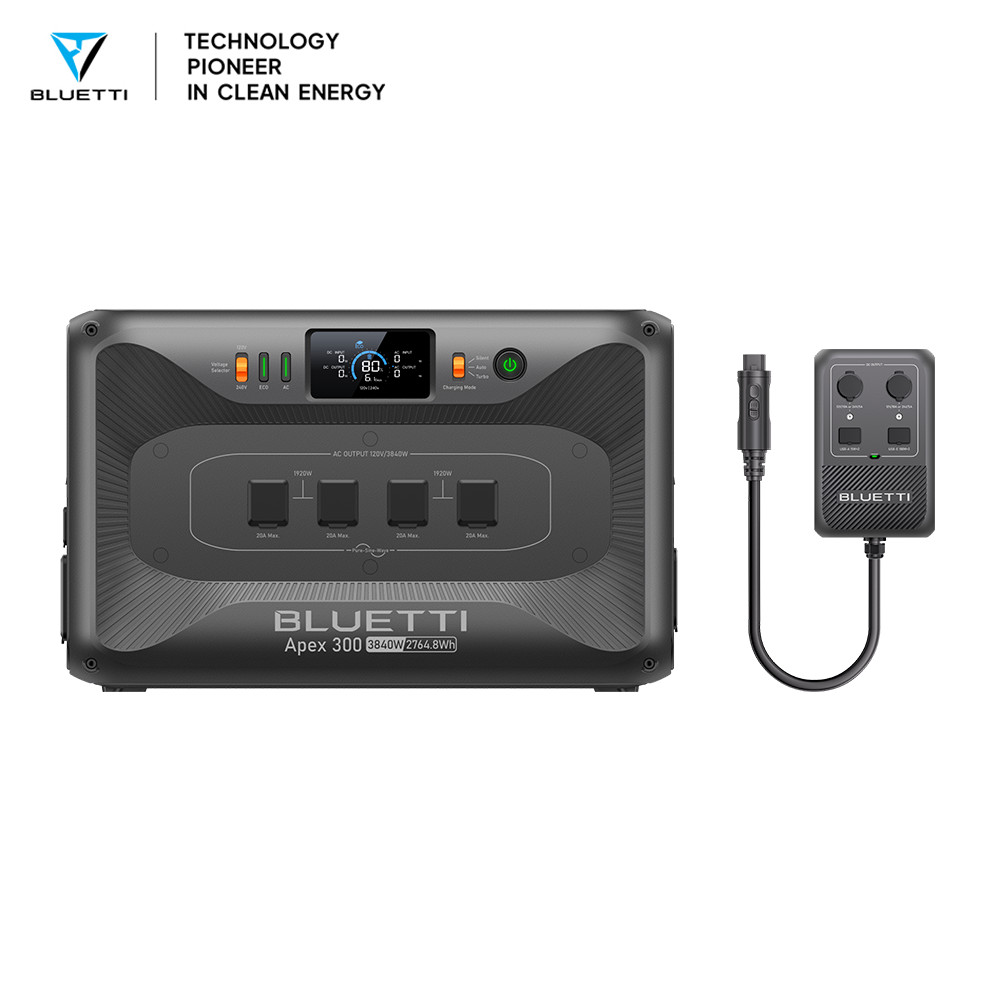 BLUETTI Apex 300 3840W 2764.8Wh Power Station+Hub D1 LFP Battery for Backup RVs