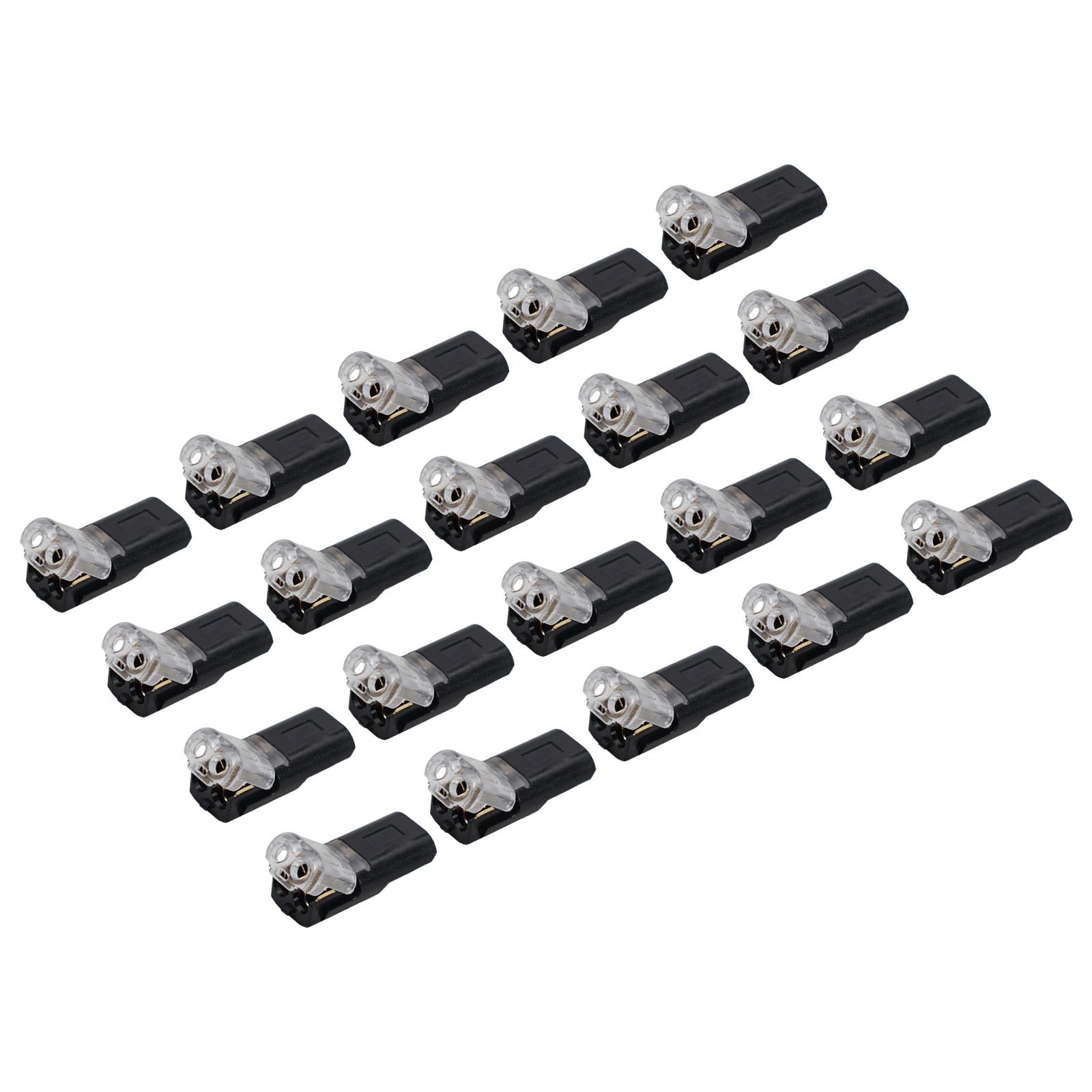 20pcs Double-Wire Plug-in Connector, Pluggable 2 Pin 2 Way LED Wire Connectors,