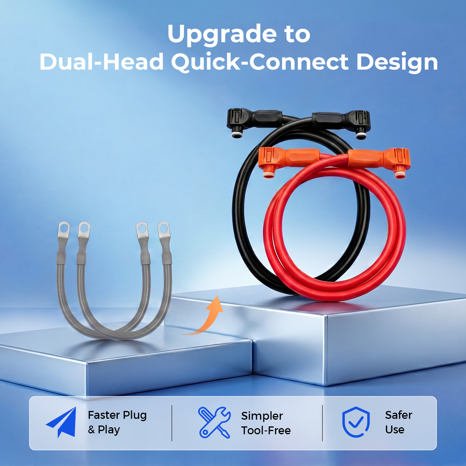 Wattcycle 48V 100Ah Wall-Mount Lithium Battery +Dual-Head Quick-Connect Cable