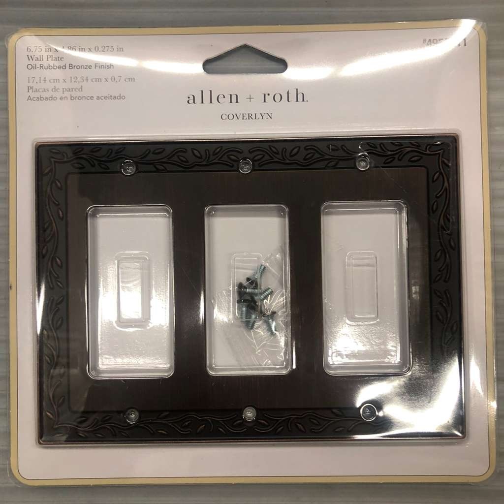 Allen + Roth Coverlyn 3-Gang Decorator Wall Plate Oil Rubbed Bronze