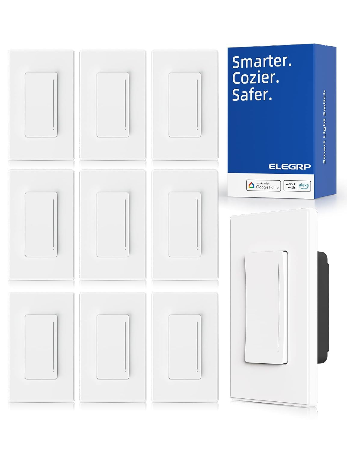 Smart Dimmer Light Switch DTR30, Single Pole or 3 Way, 2.4Ghz Wi-Fi Touch Dimmer
