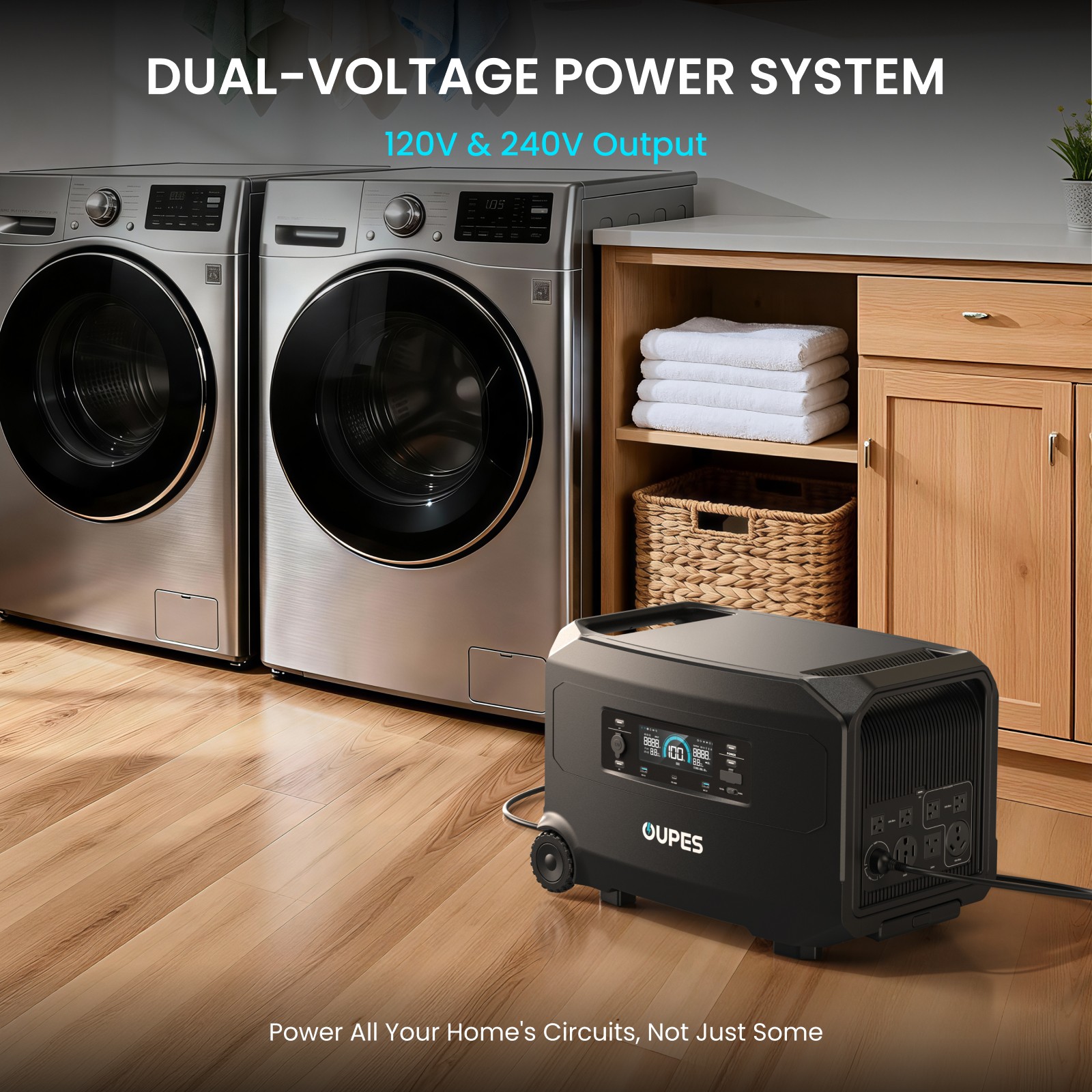 OUPES Guardian 6000 4608Wh Portable Power Station 6000W Solar Generator Home