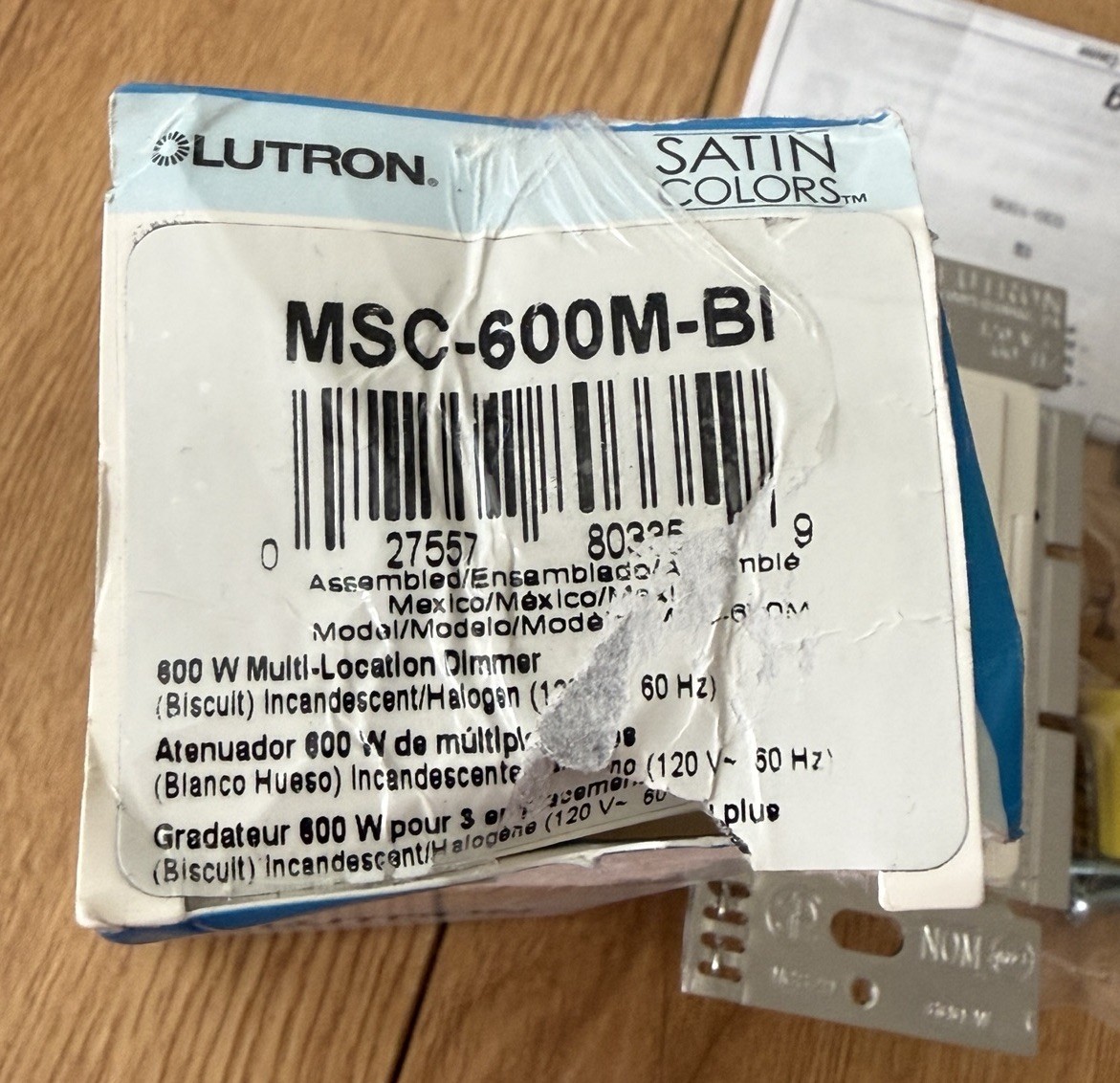 Lutron Maestro Satin Colors Biscuit MSC-AD-BI , 8.3A Companion Dimmer