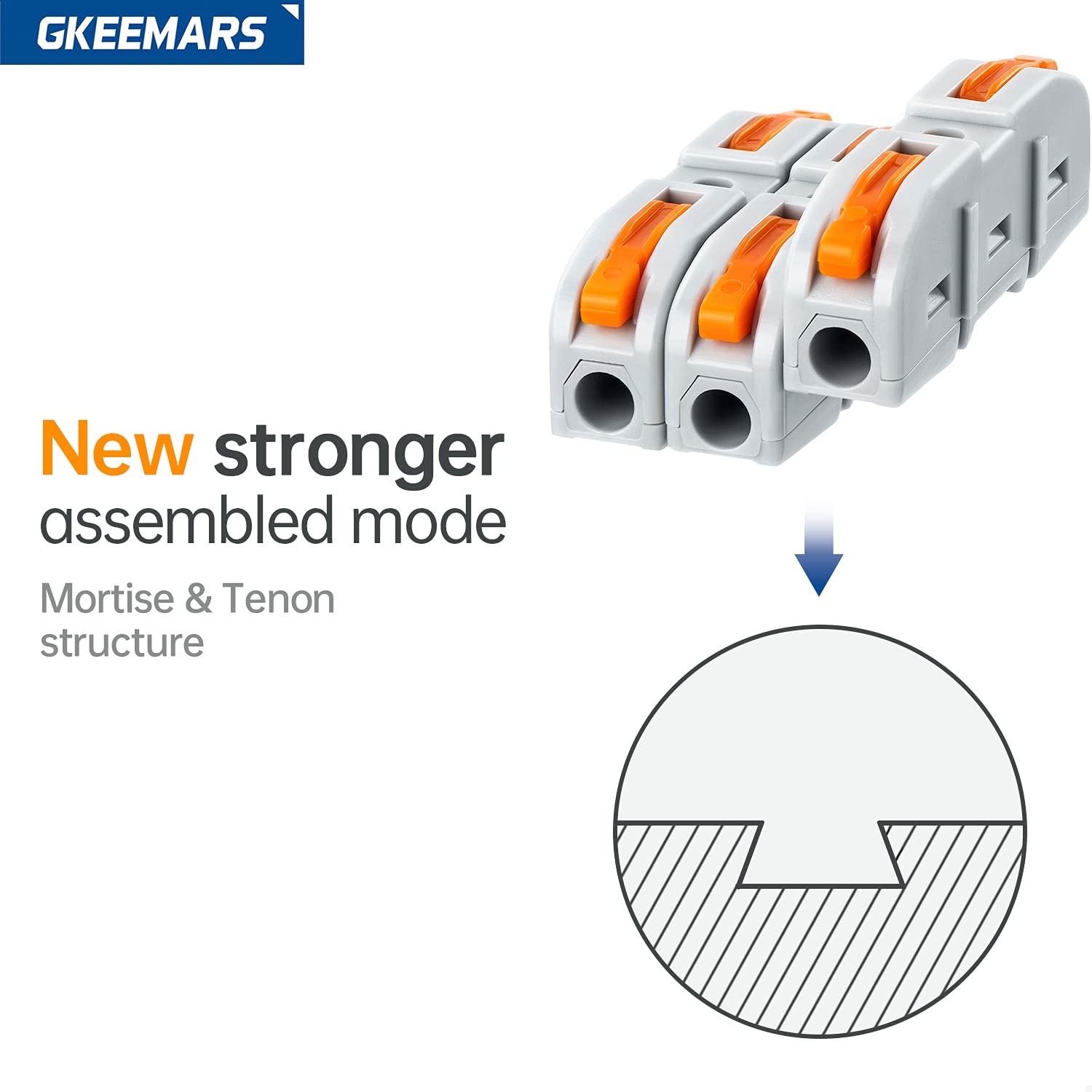 GKEEMARS 50 Pcs Wire Connector, 1 Conductor Compact Splicing Orange
