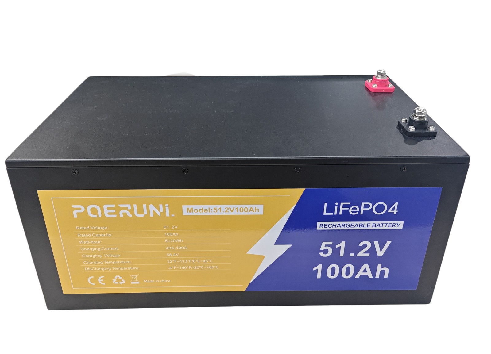 48V 100Ah LiFePO4 Lithium Battery Built-in BMS Deep Cycle For Golf Cart Marine
