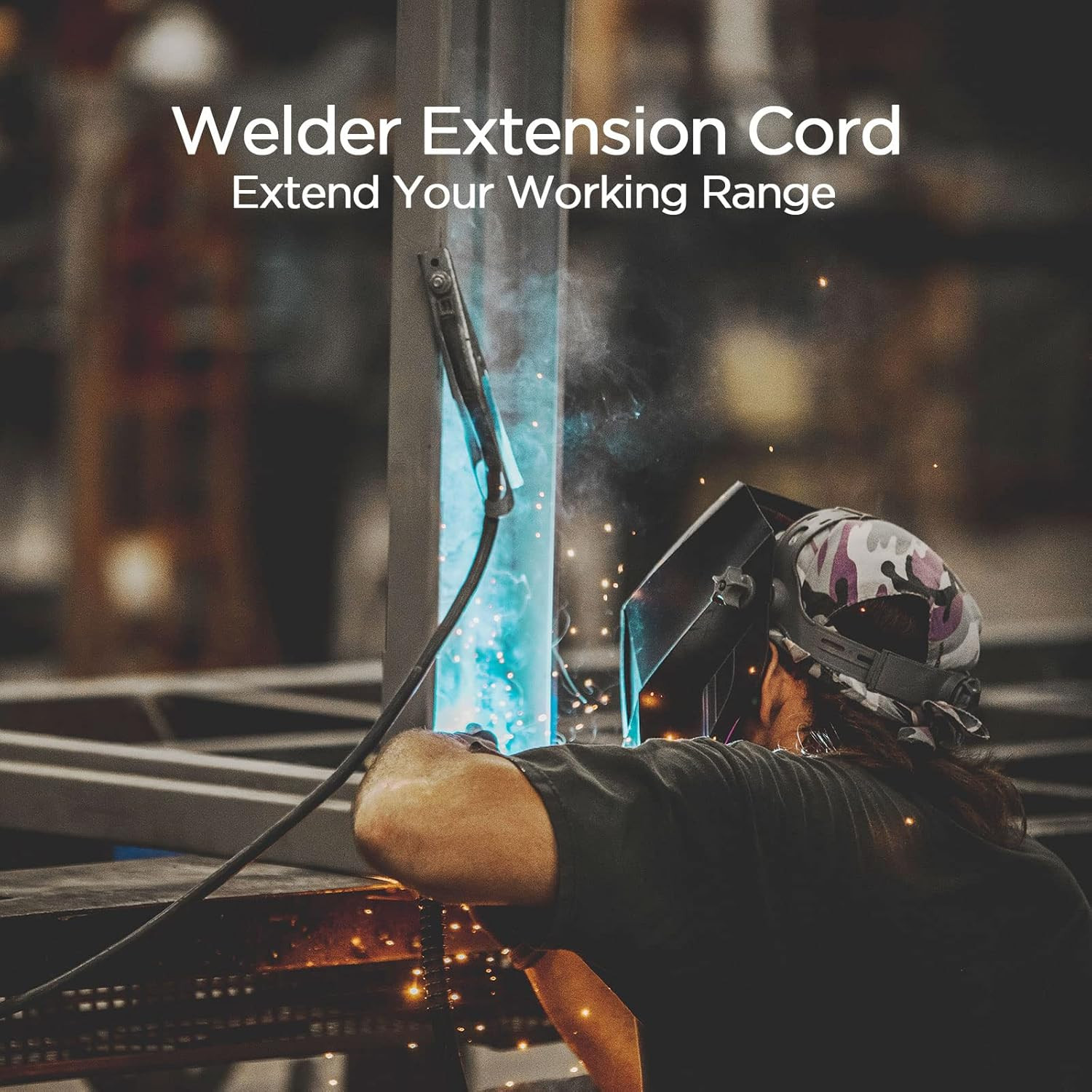 50FT 220V 50AMP Welder Extension Cord, 8 Gauge Heavy Duty Industrial NEMA 6-50 W