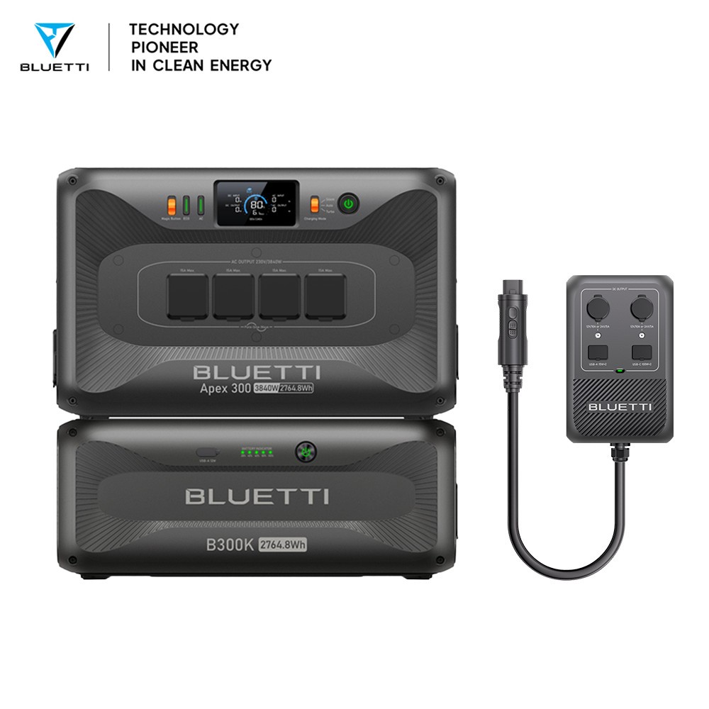 BLUETTI Apex 300+B300K+Hub D1 2764Wh Portable Power Station forEmergency Use