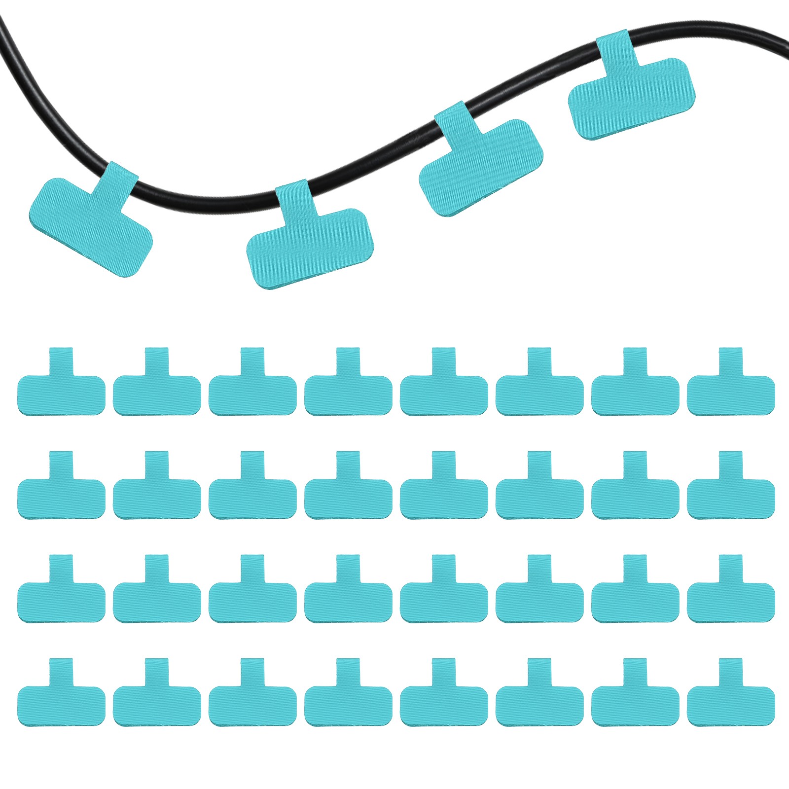 32Pcs 2.4″ Rectangle Cable Labels Tags Blue