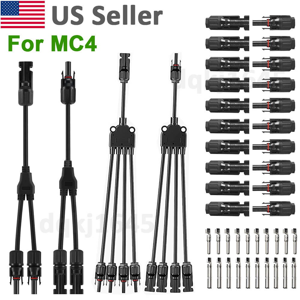 Solar Panel Y Branch Cable Connection Waterproof Adapter Connector Extension