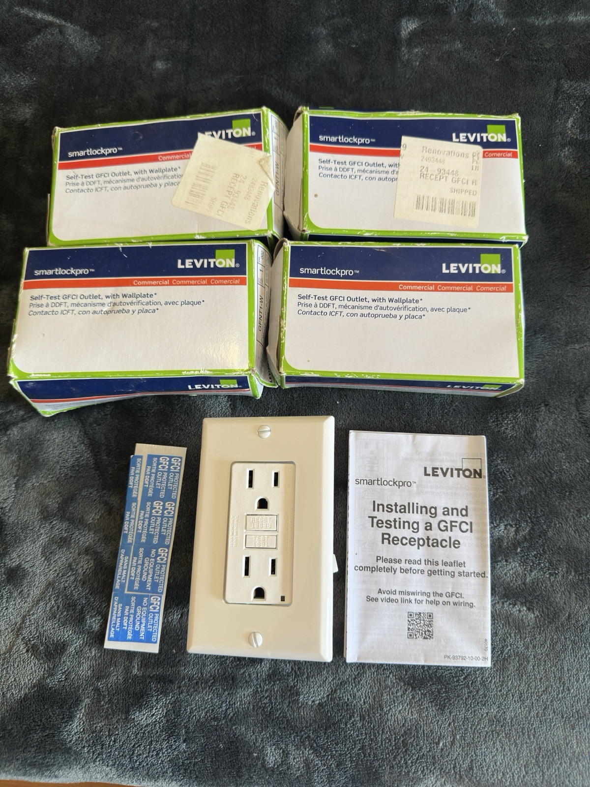 Lot Of Five. SmartlockPro GFTR2-W 125V 20 Amp Receptacle – White