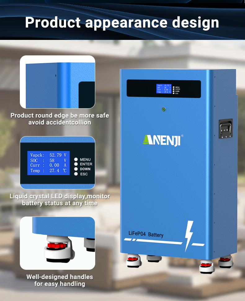 ANENJI 16KWh 314Ah 51.2V LiFePO4 Li-ion Battery Storage For Home Boat US Stock