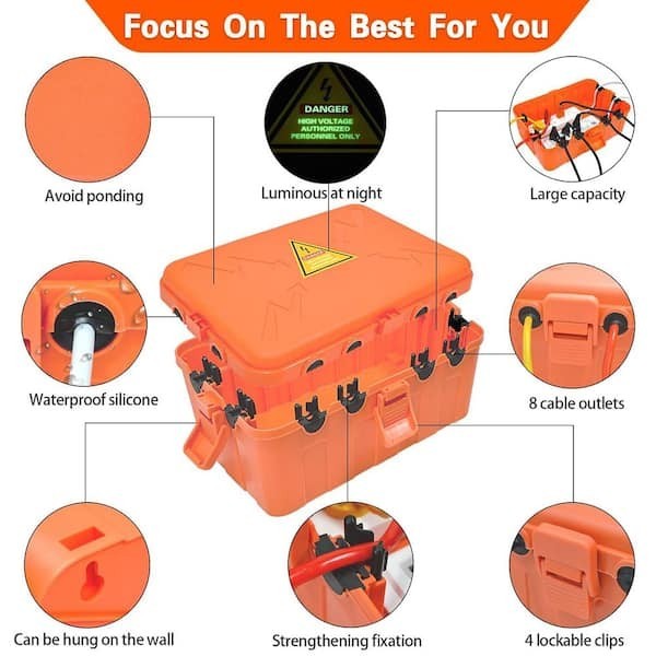 Luckyamzn Large Outdoor Electrical Box 1-Gang 12.5×8.5×5 IP54 Waterproof Outdoor