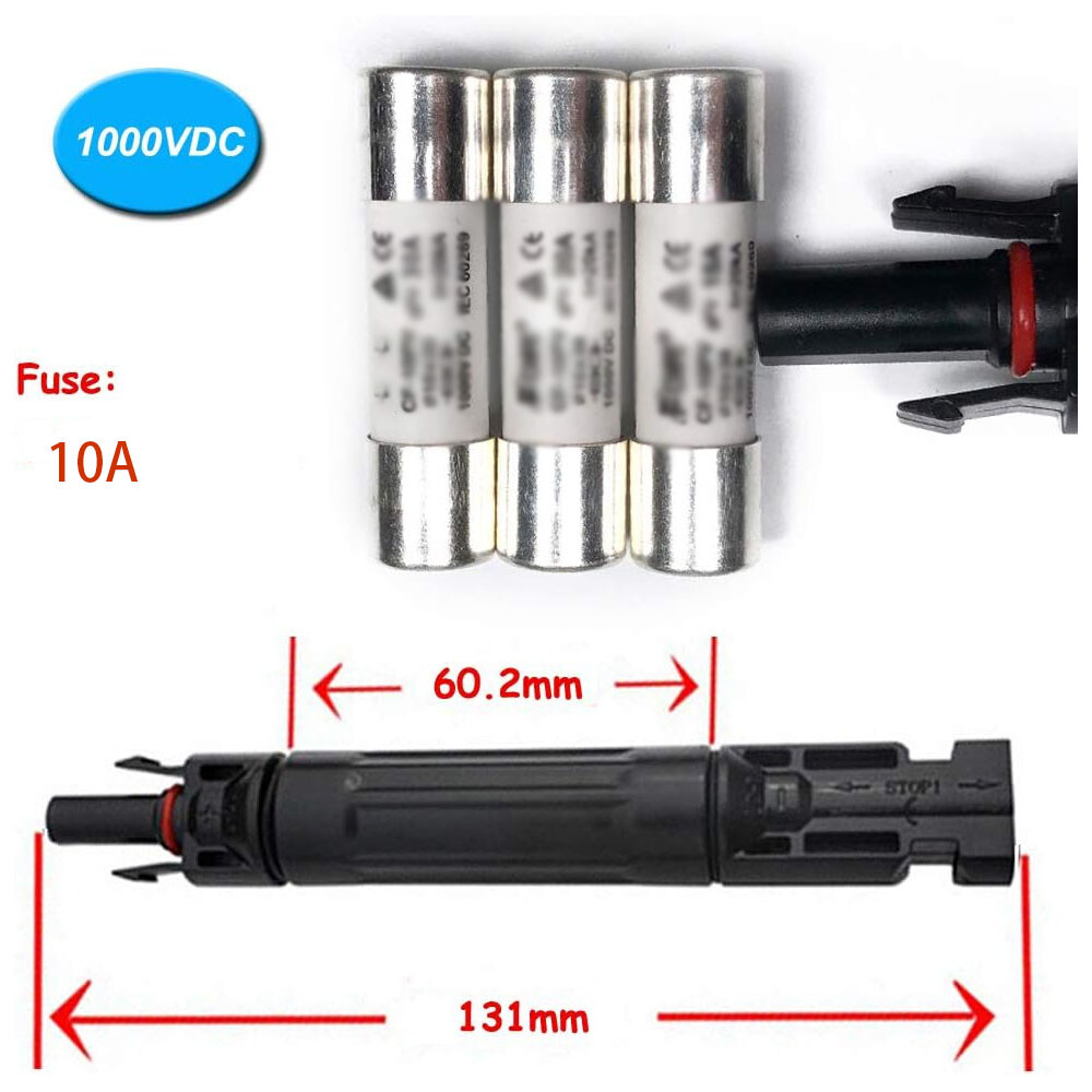 1/2/5/10/20X Solar Panel Cable Connector 10A in-Line Fuse Holder Solar Fuse
