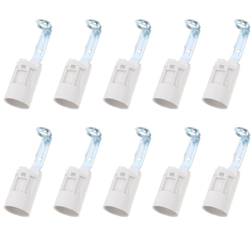 10pcs White E14 Screw Type Lamp Sockets for Candle Table Floor and Wall Lamps