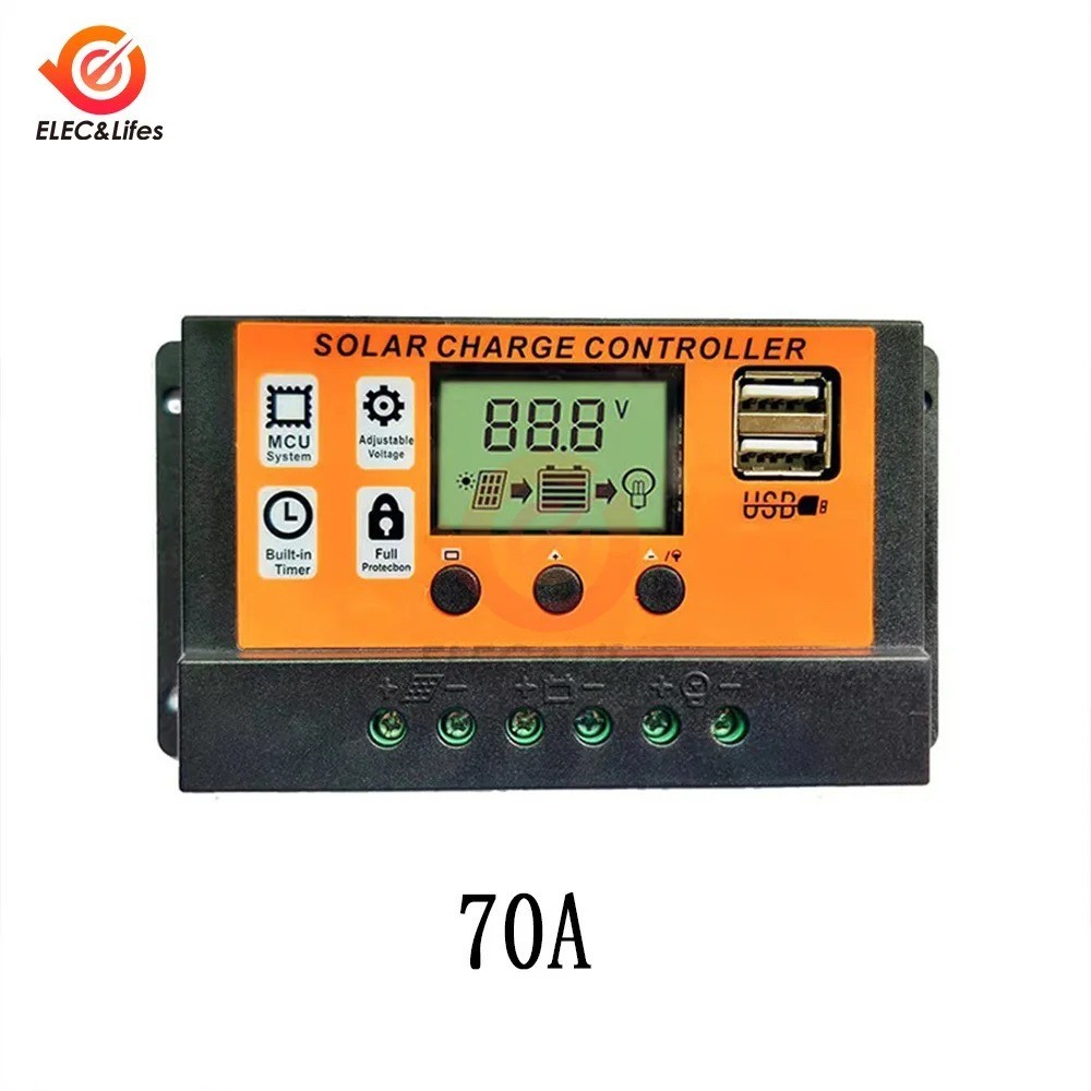 100A Solar Panel Regulator Charge Controller Auto Focus Tracking 12/24V US