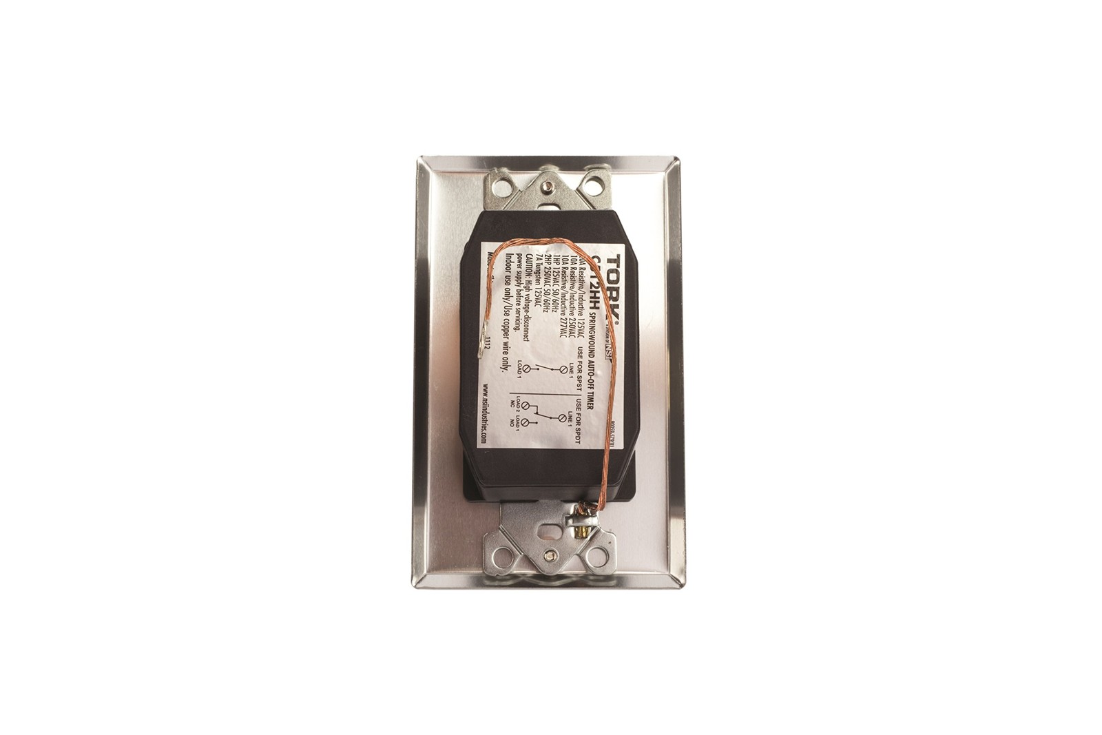 Nsi Tork C512Hh Spring-Wound In-Wall Twist Timer Hold Setting Metal Plate And