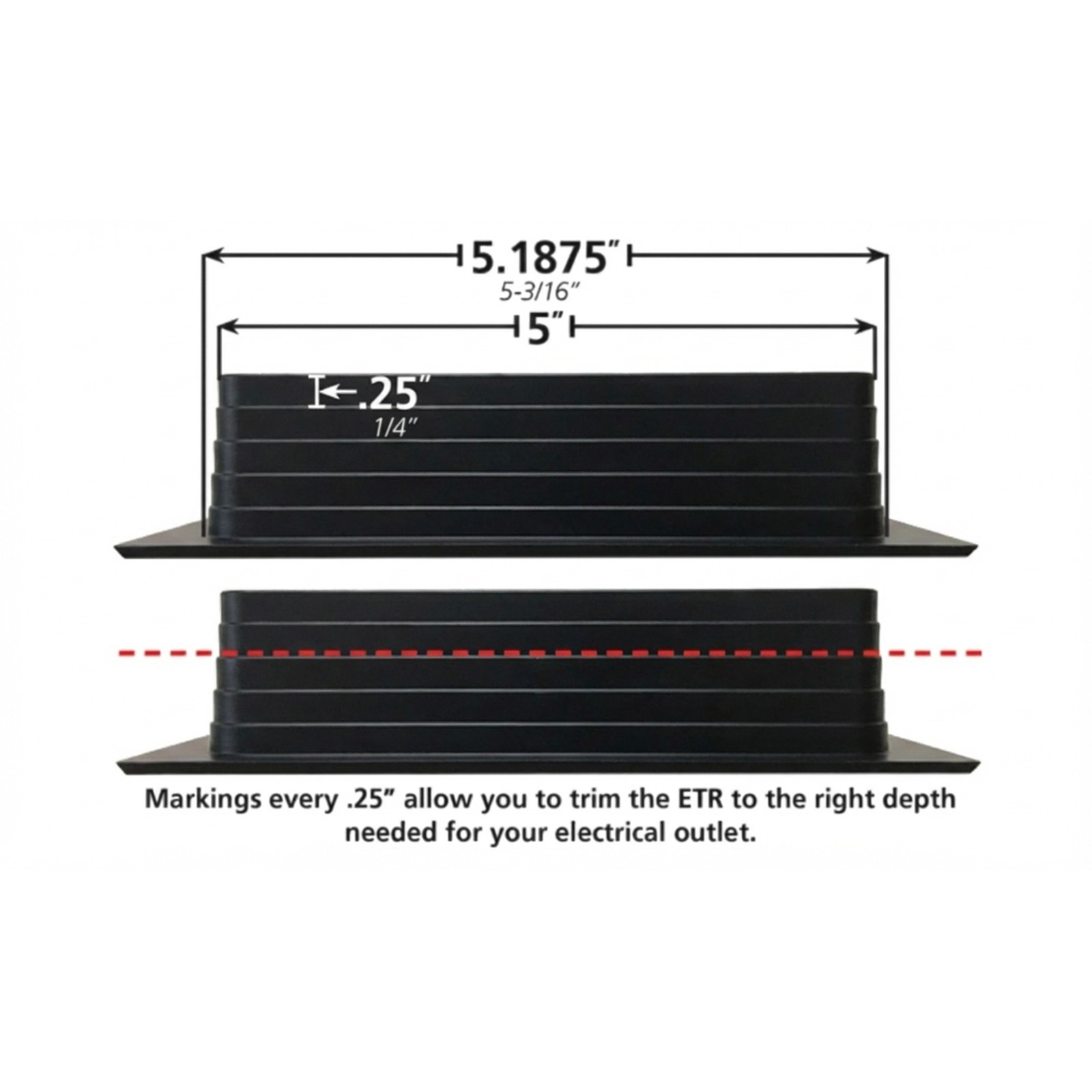 FastCap Black Electric Trim Ring Single