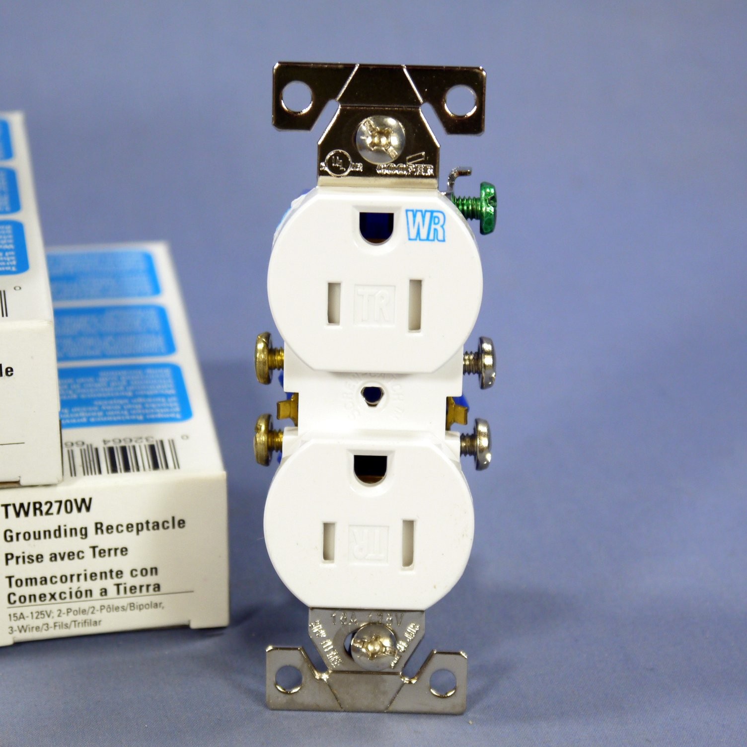 Cooper TWR270W White Tamper Weather Resistant Duplex Receptacle 5-15R 15A 125V