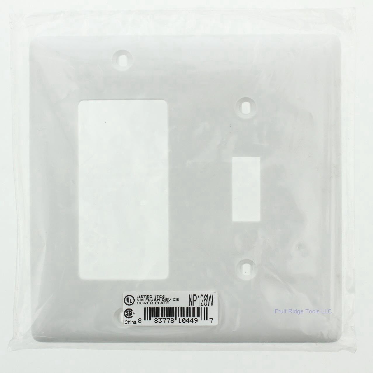Hubbell NP126W White 2-Gang Nylon Standard Toggle Switch Decorator Wallplate