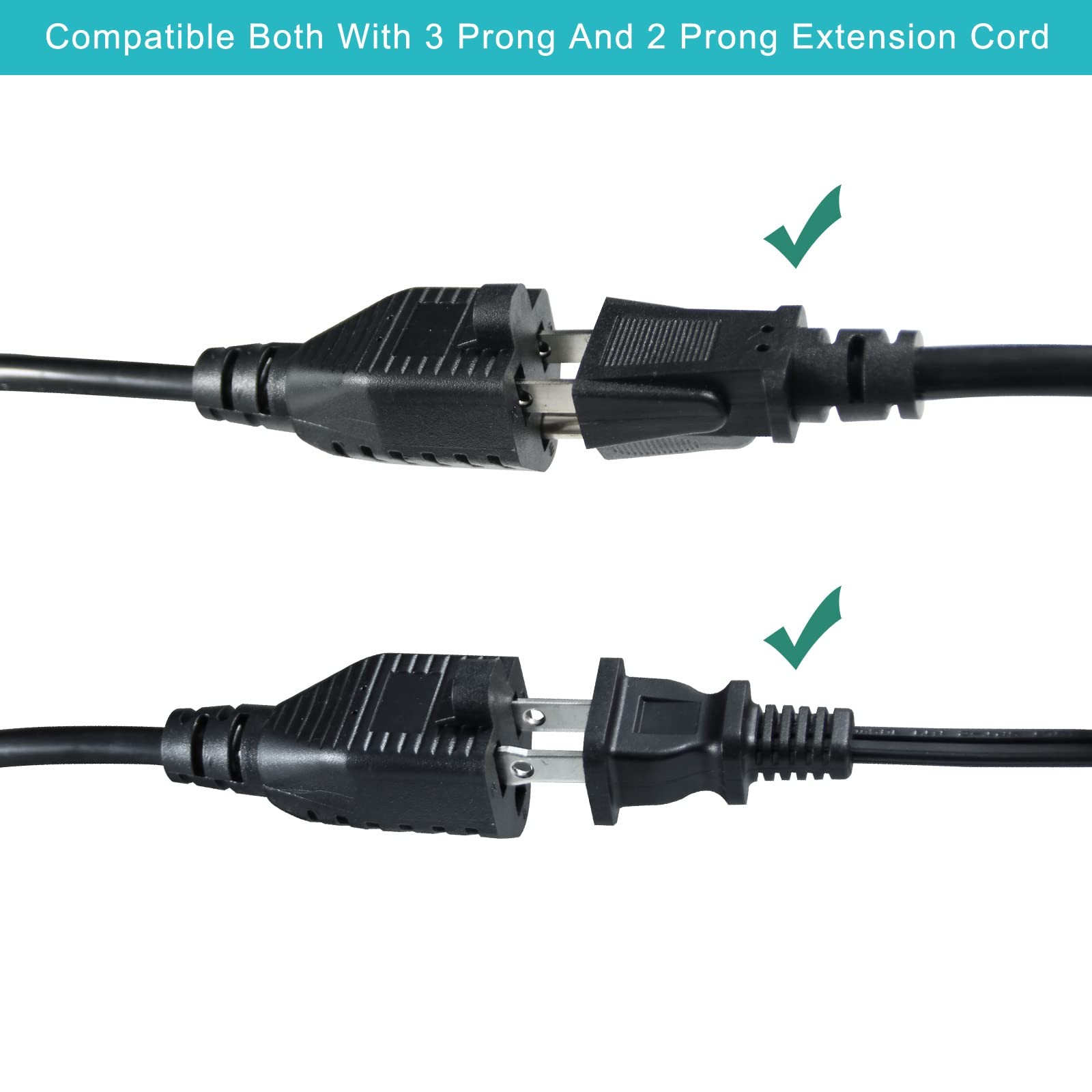 1 to 3 Way Power Extension Cord Splitter 1.5FT 16AWG 125V 13A – 45° Flat Plug