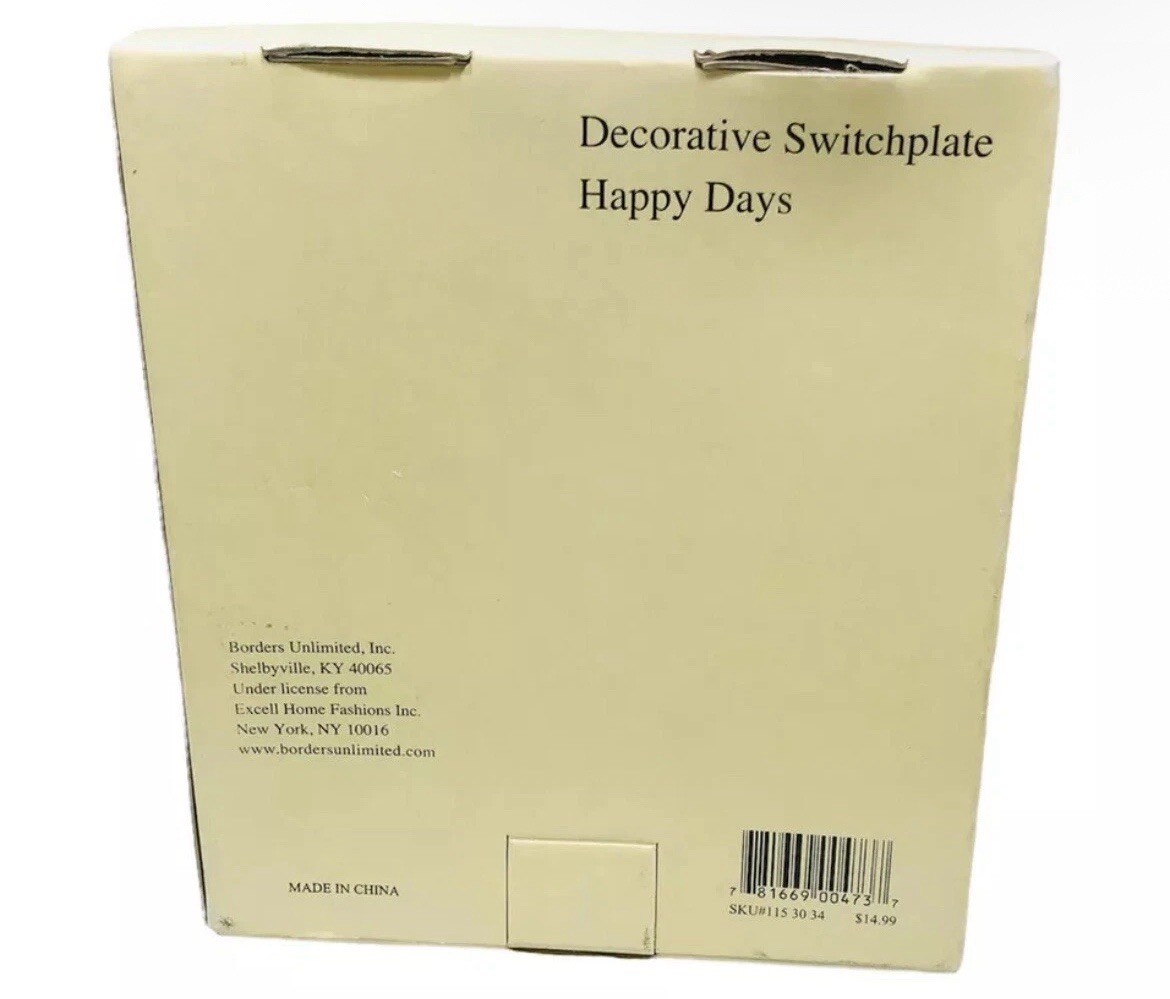 Borders Unlimited 50s Style Happy Days Decorative Switchplate Cover Used Retro