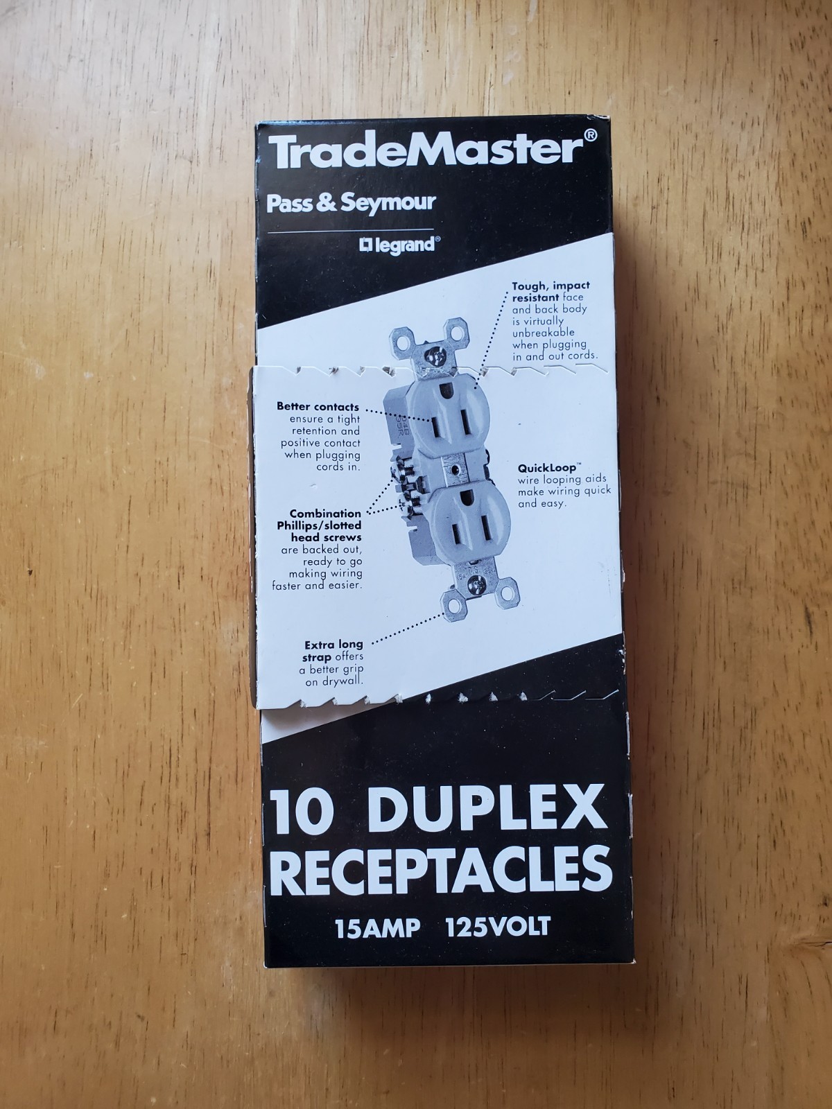 Legrand Trade Master 10 Duplex Receptacles 15AMP 125 VOLTS White 10 PC NIB