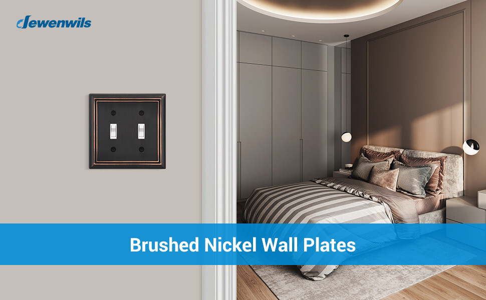 DEWENWILS 2 Pack Double Toggle Wallplates, Aged Bronze Light Switch Covers