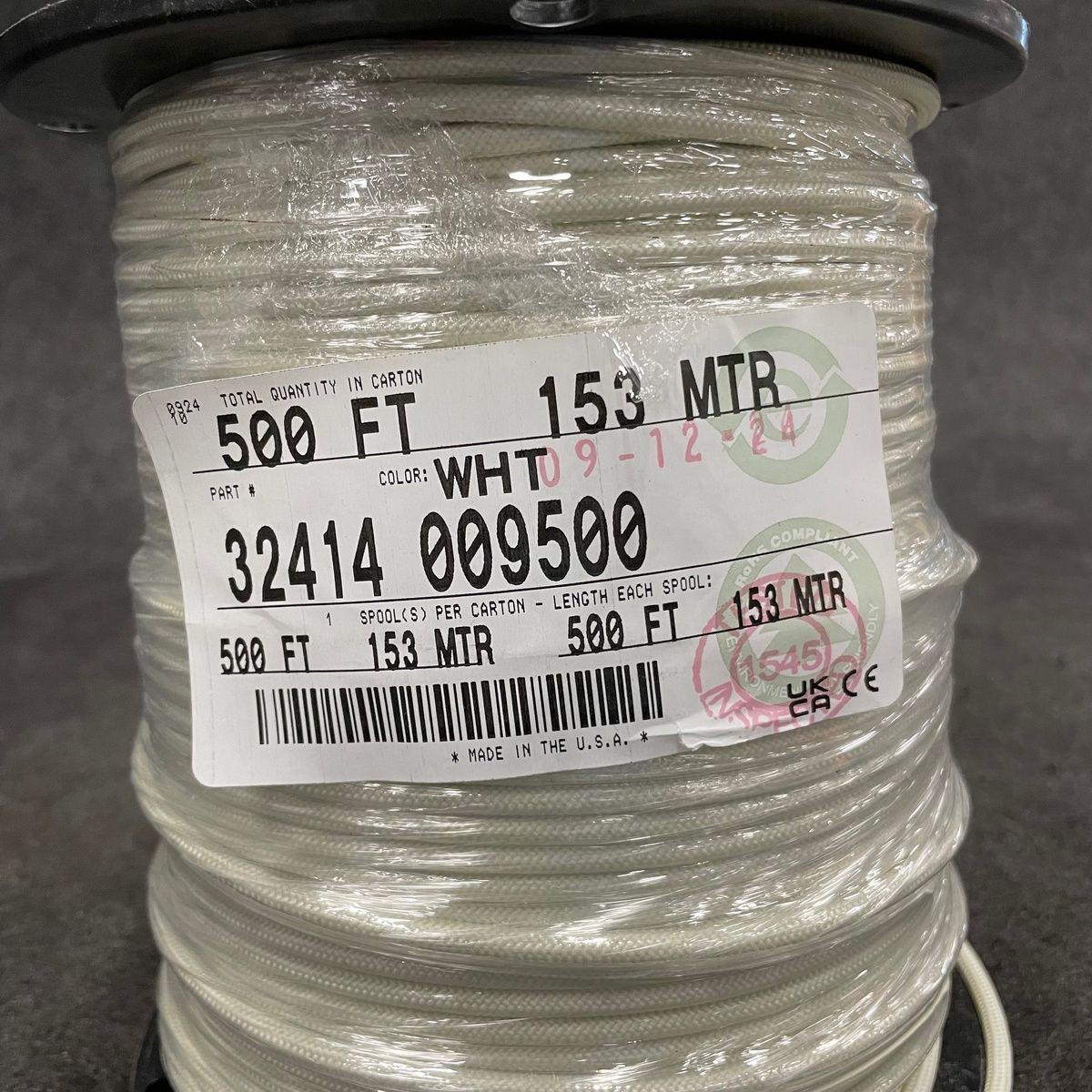 Belden Silicone Rubber Glass Braided Lead Wire 32414 009500 14Awg, 1C, Copper