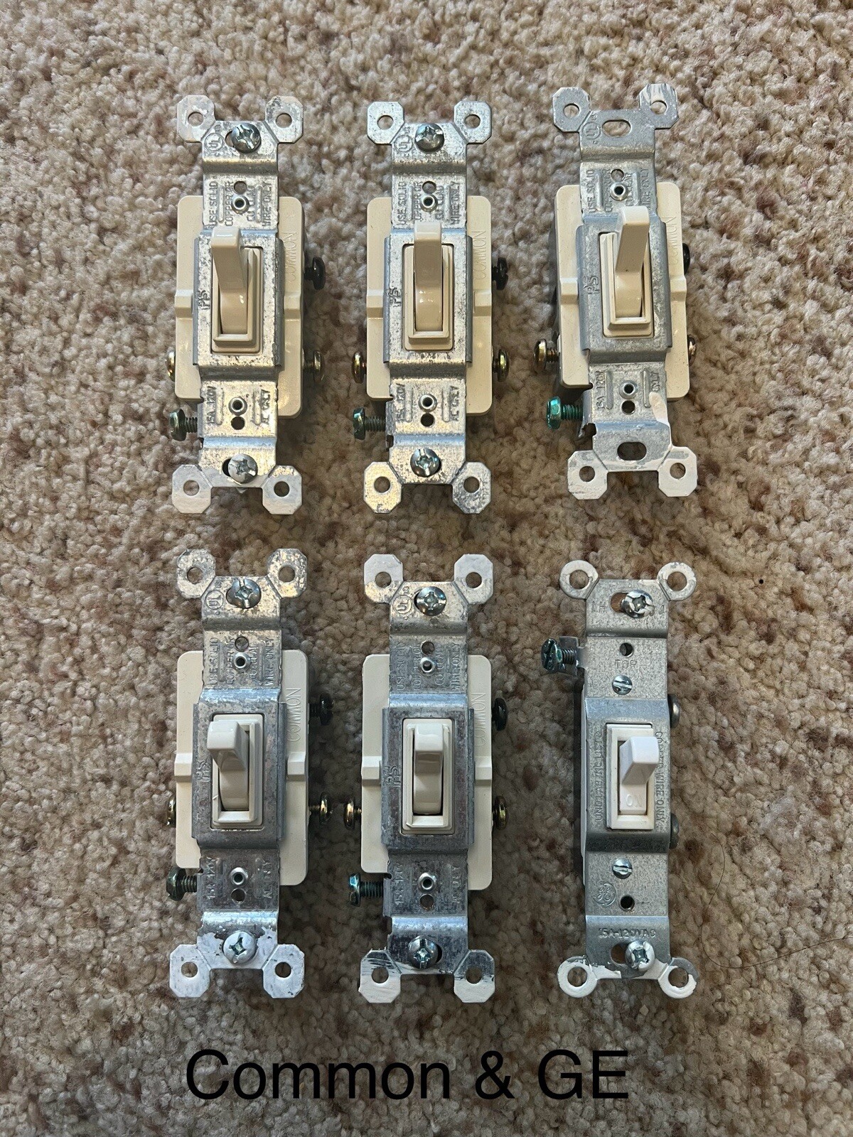 Framed Single Toggle Wall Light Switch 15A 120V Leviton, P&S, Common Brands!