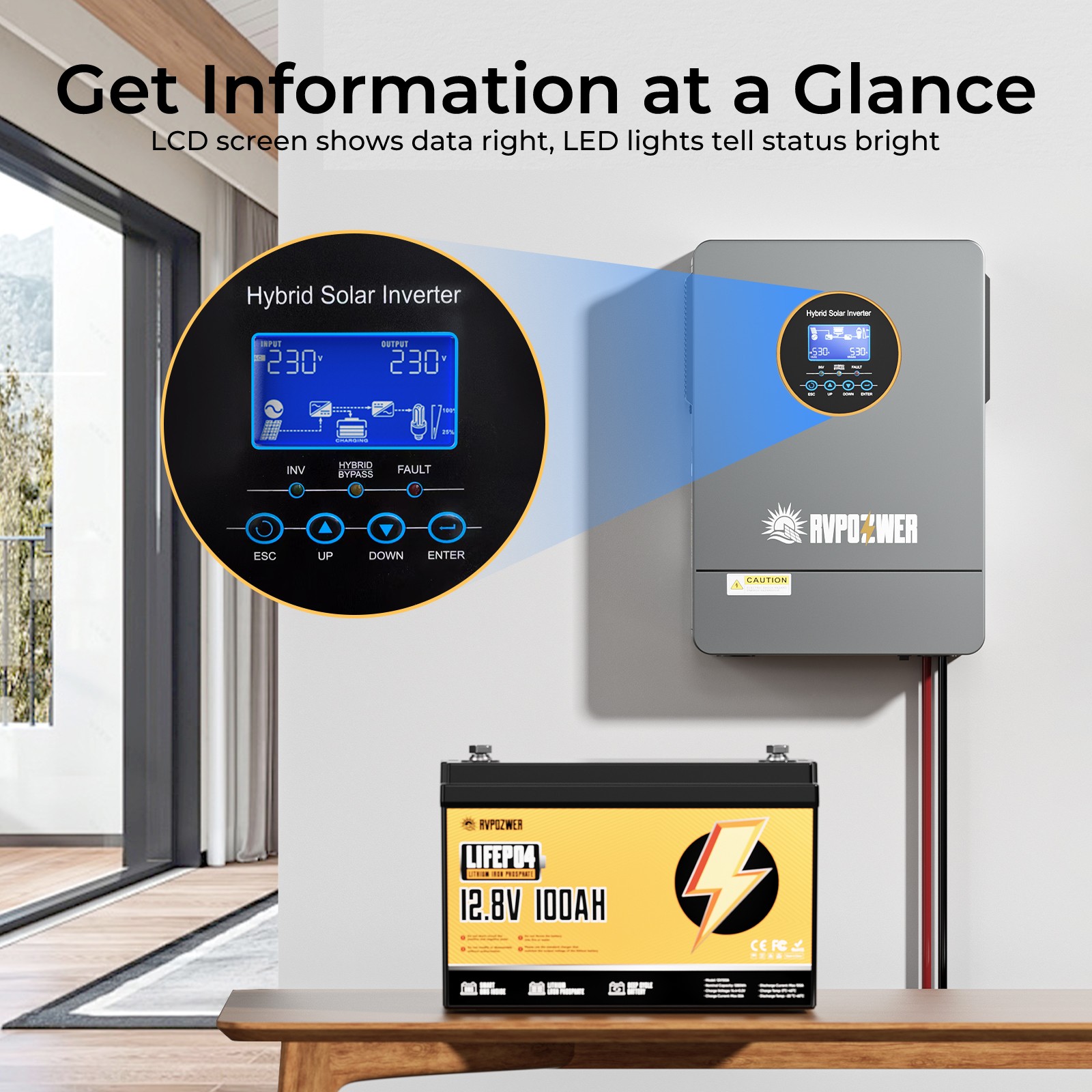 5.5KW Solar Hybrid Inverter 48V DC-120V/220V AC Split Phase Off-Grid Pure Sine