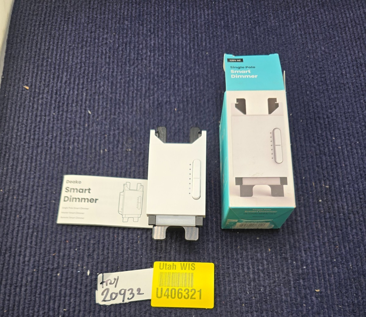Deako DS-CD1M-WHMC-UCV Single-Pole Master & Remote Smart Dimmer Switch 2.4 GHz