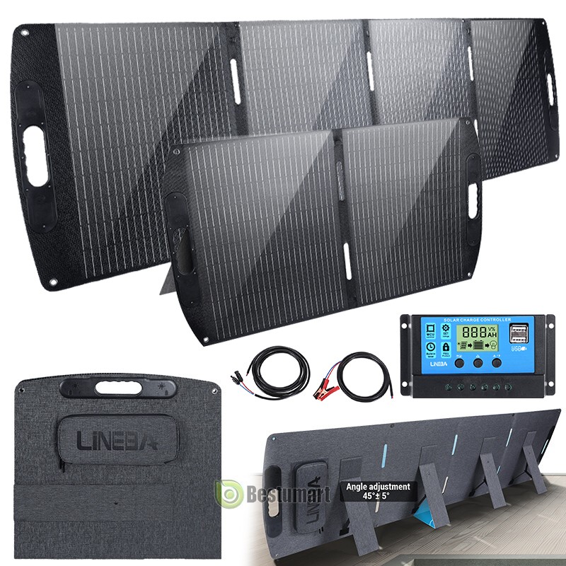 Monocrystalline Solar Panel 200W Foldable ETFE w/ Controller for RV Camping Boat
