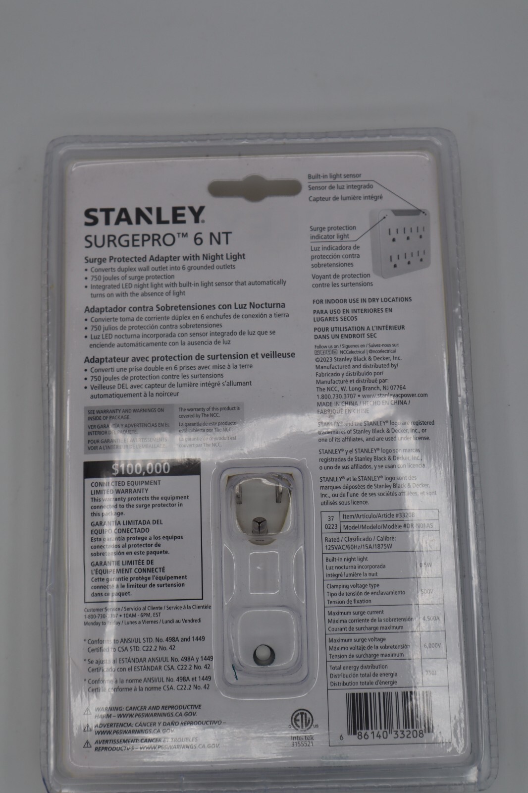 Stanley SurgePro 6 NT Surge Protector NEW IN SEALED PACKAGE