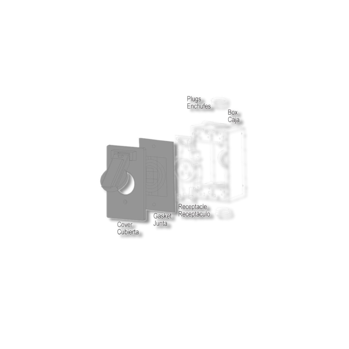 Sigma Engineered Solutions Rectangle Metal 1 gang 15/20 A Receptacle Cover 14224