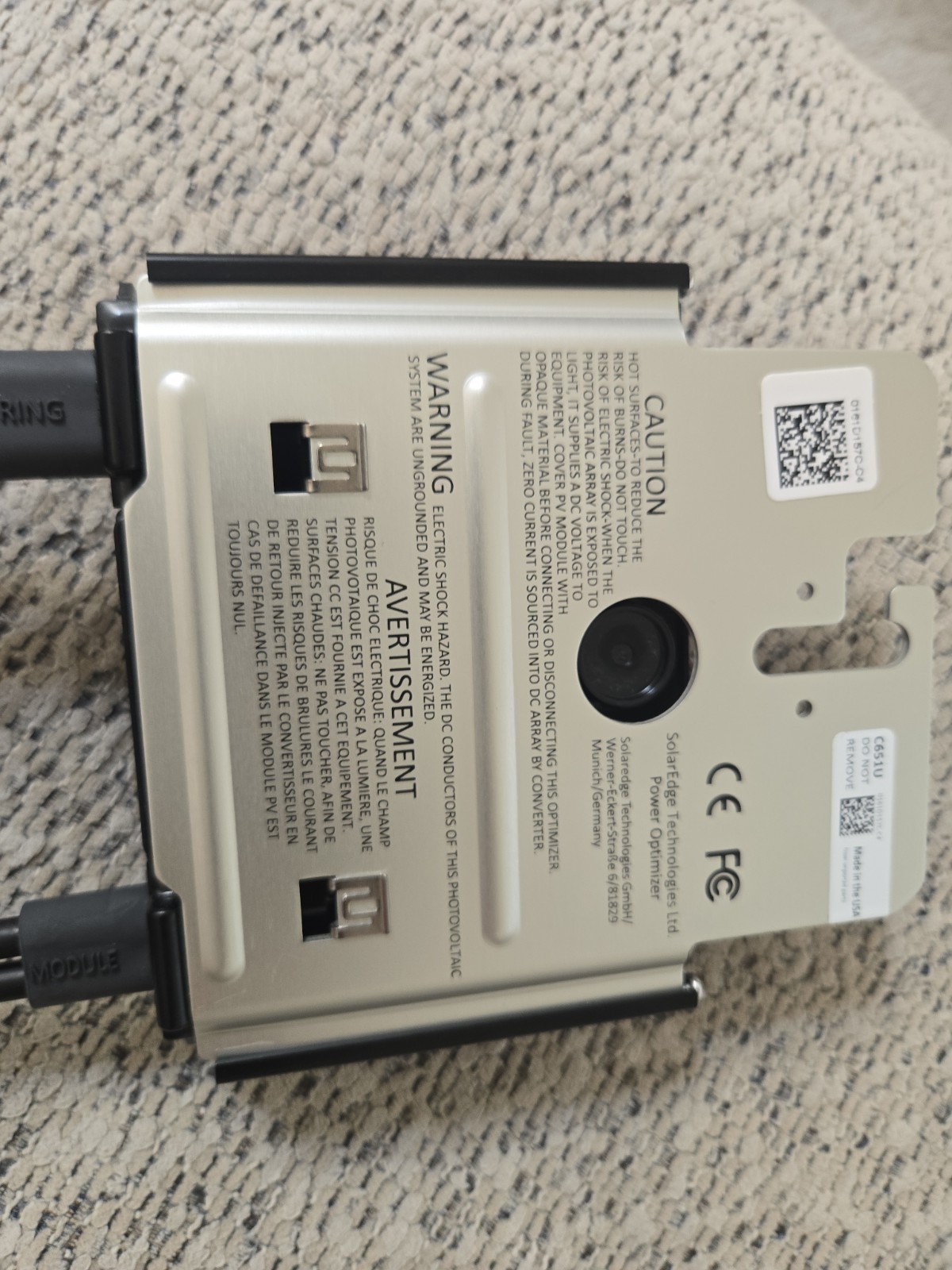 SolarEdge C651U 650W Commercial Power Optimizer New No Box SE-C651U-1GMVMRRU