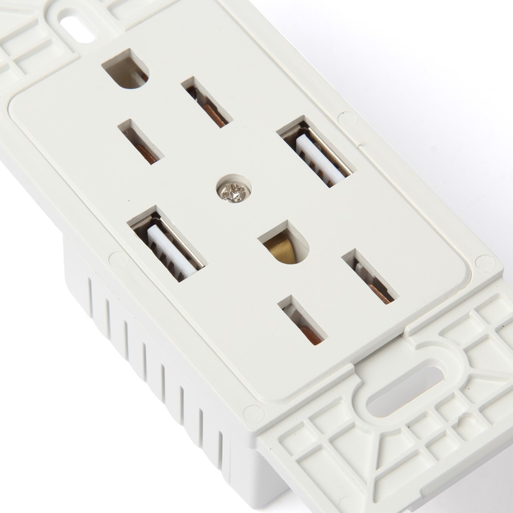 1-10PCS Dual USB Wall Outlet Charger Port Socket With 15A Electrical Receptacles