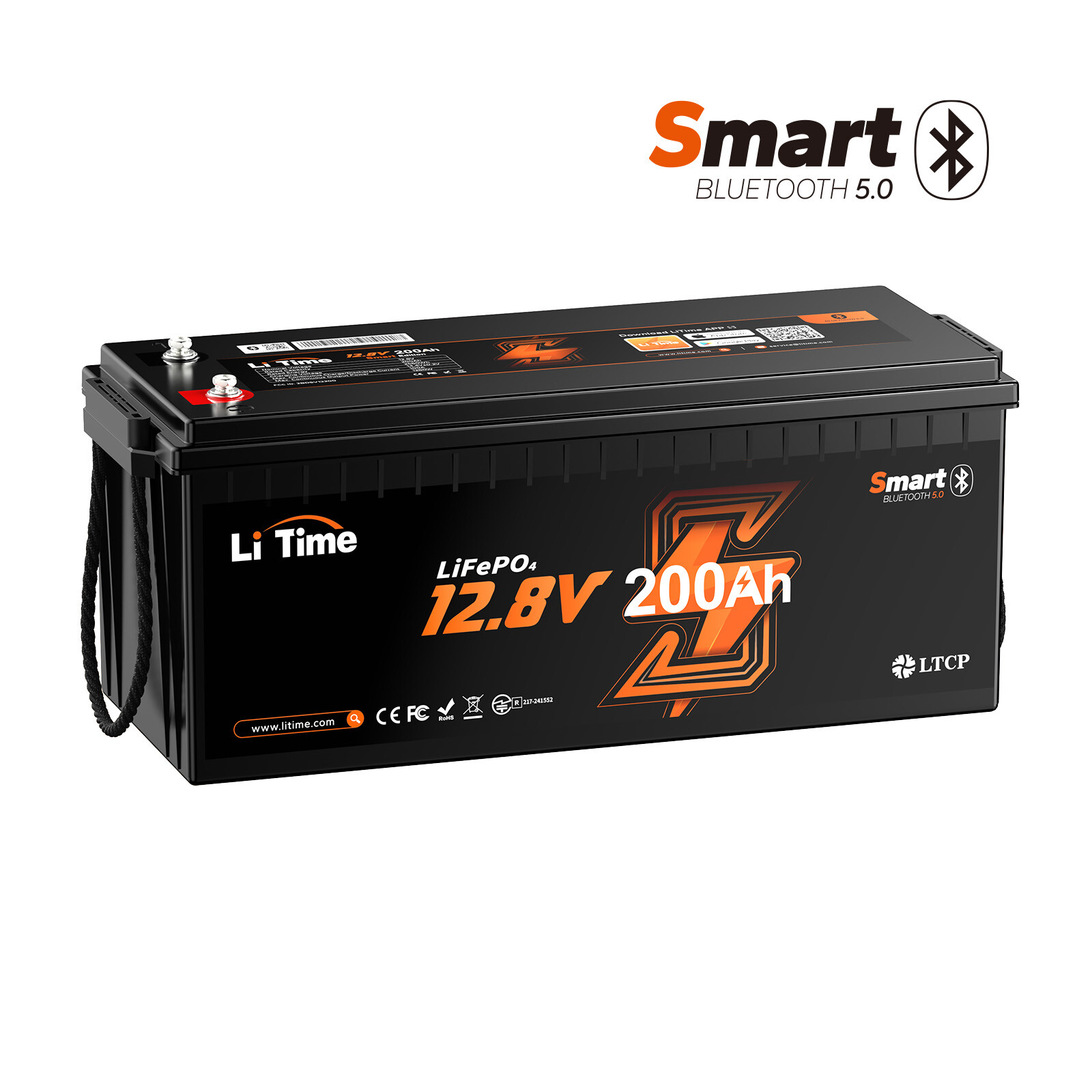 Refurbished LiTime 12V 200Ah Bluetooth Low Temp LiFePO4 Lithium Battery For RV