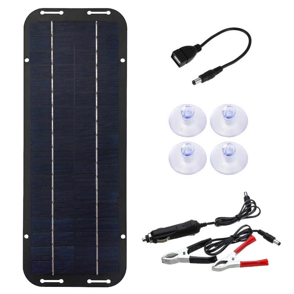 30W Solar Panel 12V Trickle Charger Battery Charger Kit Maintainer Boat Car RV