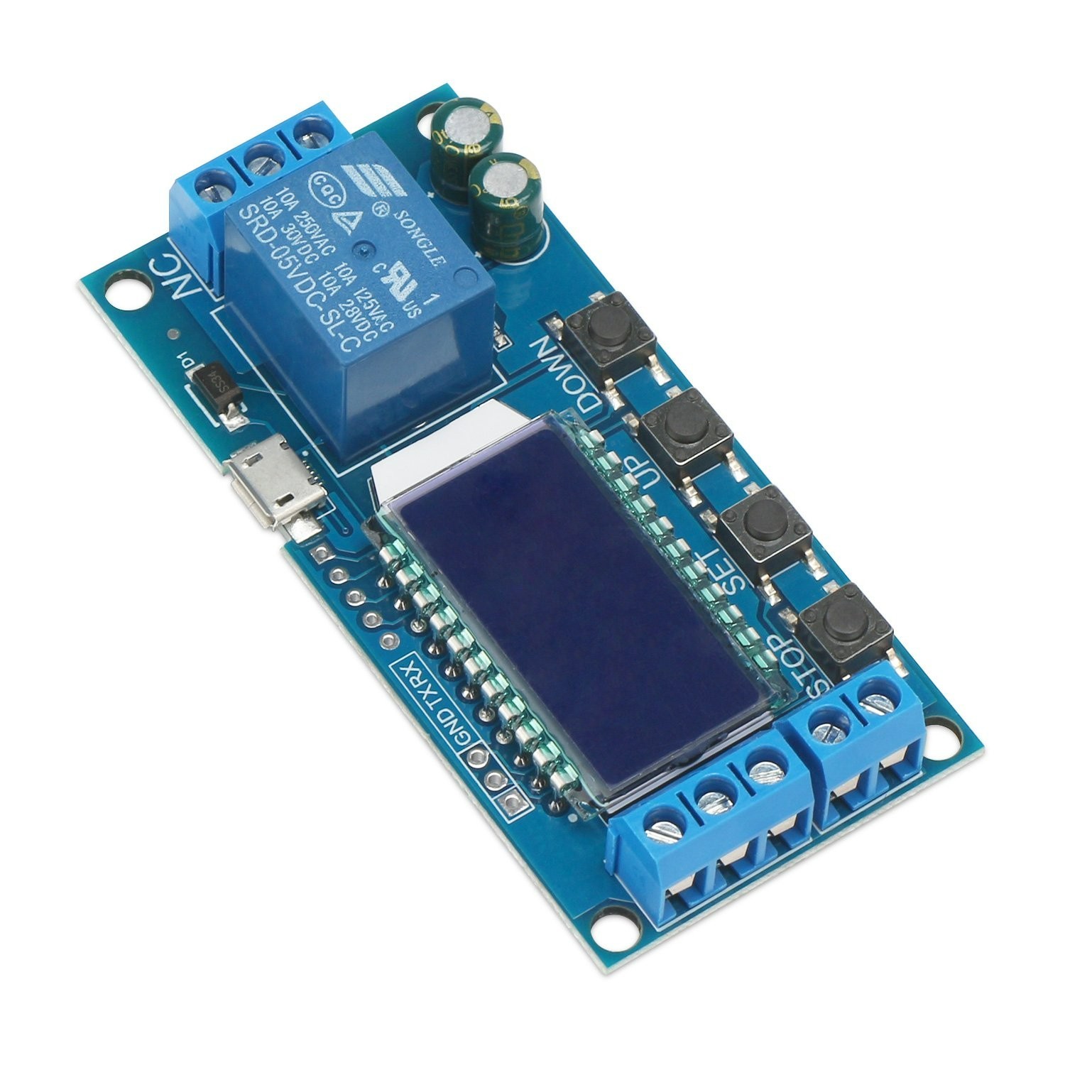 Versatile Timer Relay Module – LCD Display, 5V/12V/24V, Time Delay Up to 9999min