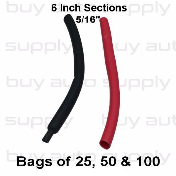 5/16″ 3:1 Adhesive Lined Dual Wall Heat Shrink Tubing Black & Red – 6″ Sections