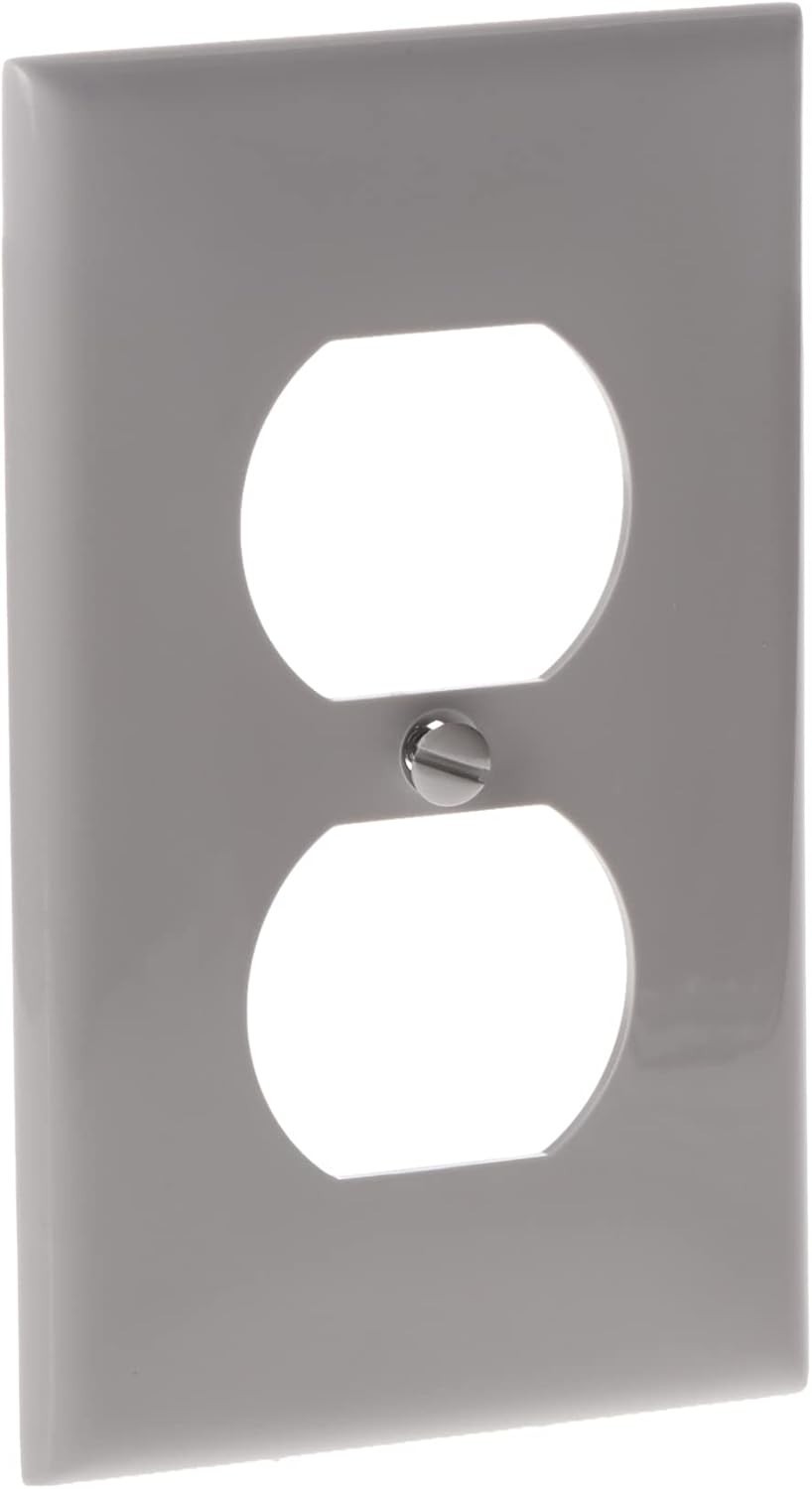 Thermoplastic Nylon 1-Gang Gray Wallplate – Dust Resistant & Durable Option