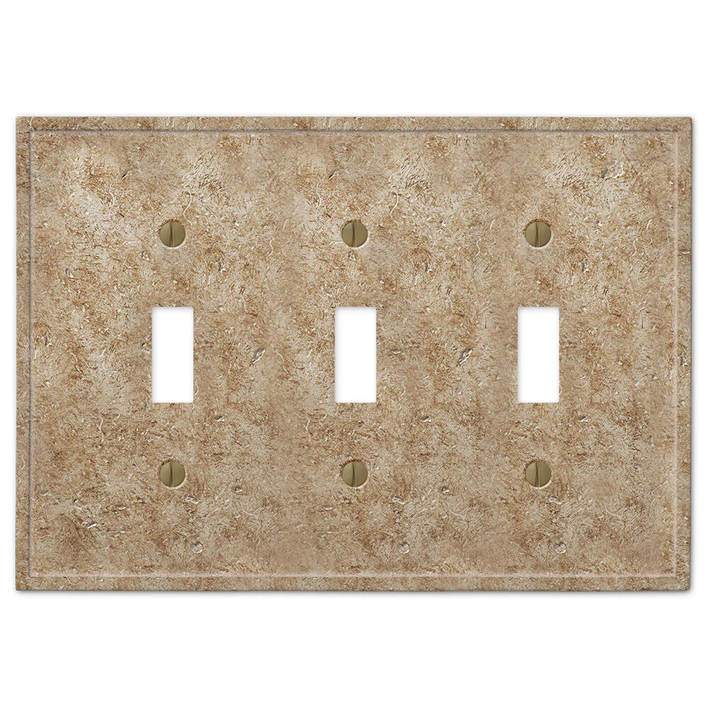 Amerelle Talia Noce Resin Faux Stone Switch Plate & Outlet Covers Wallplate