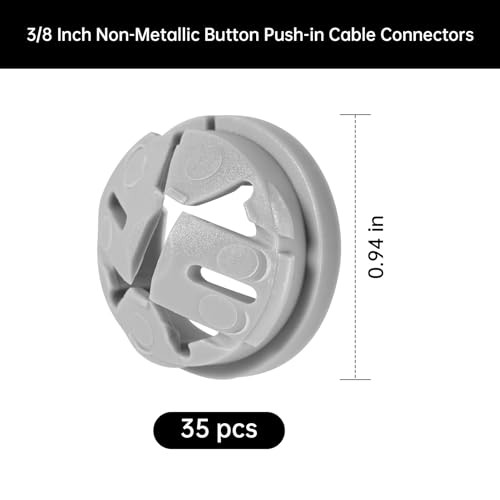 Pcs 3/8 in. – 1/2 in. Non Metallic Button Push-in Bulk Connector, Plastic 35